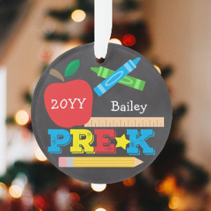 Pre-K Peuterspeelzaal Aandenken Schoolbord Kleurig Ornament