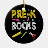 Pre-K Rocks Funny terug naar schoolleraar Keramisch Ornament (Voorkant)