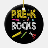 Pre-K Rocks Funny terug naar schoolleraar Keramisch Ornament (Achterkant)