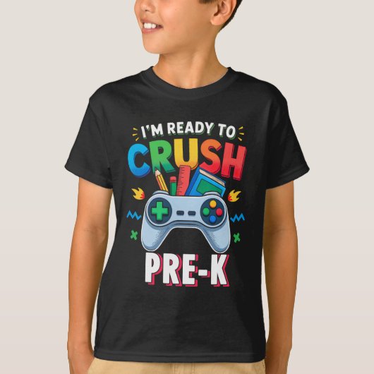 Pre-k Shirt For Boys Video Game Ck To School First (Voorkant)