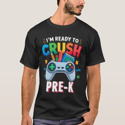 Pre-k Shirt For Boys Video Game Ck To School First (Voorkant)