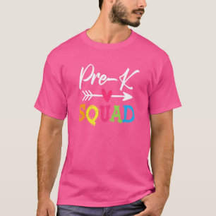 Pre K Squad Eerste Dag Voorschoolse Periode Terug T-shirt