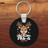 Pre-k Squad Reindeer Christmas Lights Cute Winter Sleutelhanger (Voorkant)