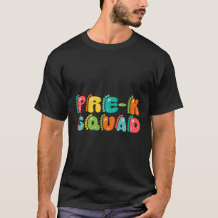 Pre-K Squad Retro Dinosaur Alphabet Terug naar sch T-shirt