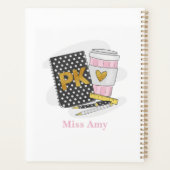 Pre-K Teacher Custom Black Book Preppy Coffee Planner (Achterkant)