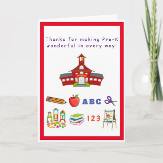 Pre-K Teacher/Staff Appreciation Card Kaart