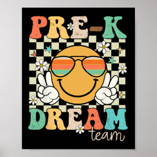 Pre-k Team Droomleraar Retro Peuterspeelzaal Terug Poster