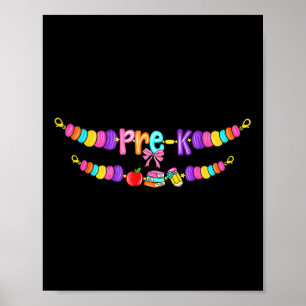 Pre-k Terug naar school Armband Leraar Meisjes Kin Poster