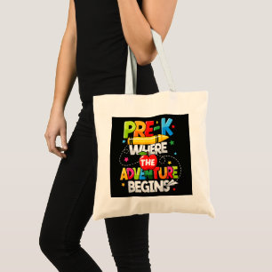 Pre-K Waar Het Avontuur Begint Terug naar School Tote Bag