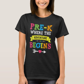 Pre-K waar het avontuur terug naar school T begint T-shirt