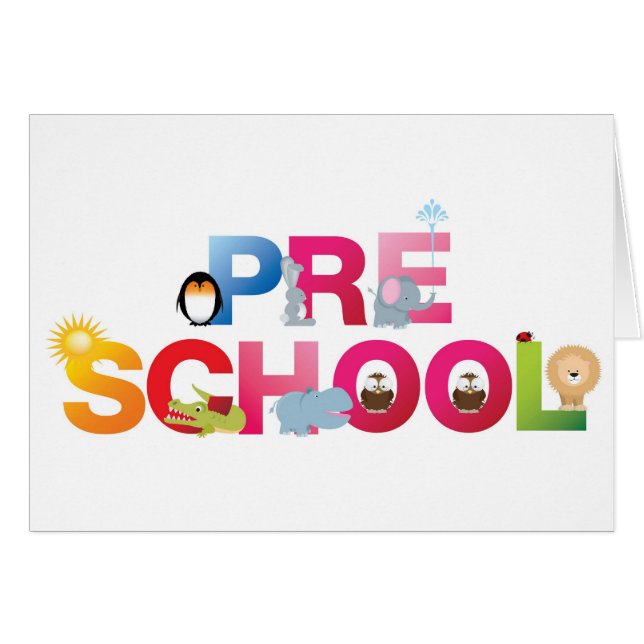 pré mot d'école dans des lettres d'amusement (Devant horizontal)