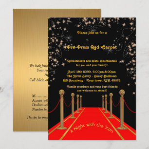 Pre-Prom uitnodiging, Pre Prom, Red-Carpet,15th,16 Kaart
