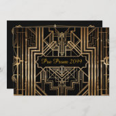 Pre-prom-uitnodiging, Quinceanera,Gatsby V3 Kaart (Voorkant / Achterkant)