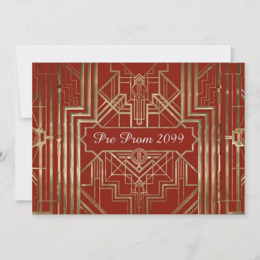 Pre-prom-uitnodiging, Quinceanera,Gatsby V3 Kaart (Voorkant)