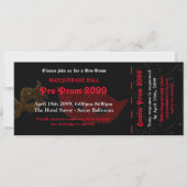 Pre-prom Uitnodiging Ticket Masquerade Style, chic (Voorkant)