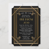 Pre PromJunior, Great Gatsby, Gold, Black Save The Date (Voorkant)