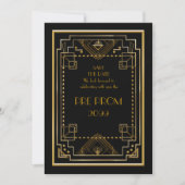 Pre PromJunior, Great Gatsby, Gold, zwart Save The Date (Voorkant)