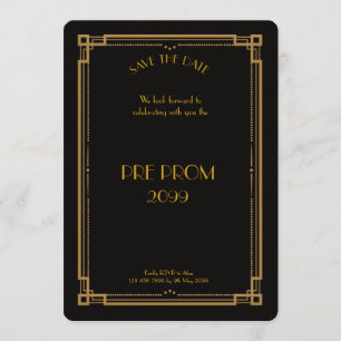 Pre PromJunior, Great Gatsby, minimalistisch, zwar Save The Date