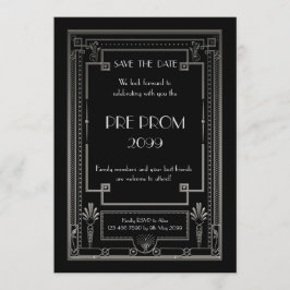 Pre PromJunior, Great Gatsby, Silver, Black Save The Date