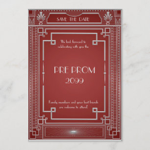 Pre PromJunior, Great Gatsby, Silver, red Save The Date