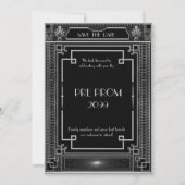 Pre PromJunior, Great Gatsby, Silver, zwart Save The Date (Voorkant)
