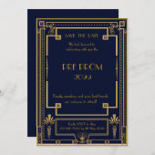Pre PromJunior, Great, Gold, Navy Save The Date (Voorkant / Achterkant)