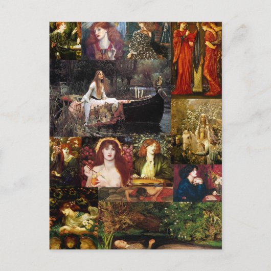 Pre-Raphaelietcollage Briefkaart (Voorkant)