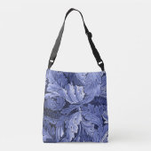 Pre-Raphaelite Acanthus patroon in blauw Crossbody Tas (Achterkant)