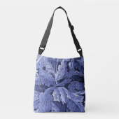 Pre-Raphaelite Acanthus patroon in blauw Crossbody Tas (Voorkant)