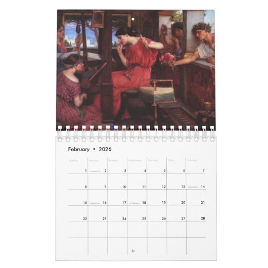 Pre-Raphaelite kunstkalender Kalender (Feb 2026)