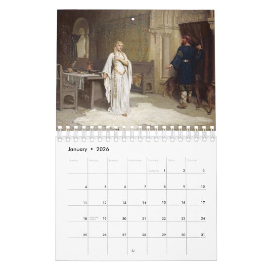 Pre-Raphaelite kunstkalender Kalender (Jan 2026)