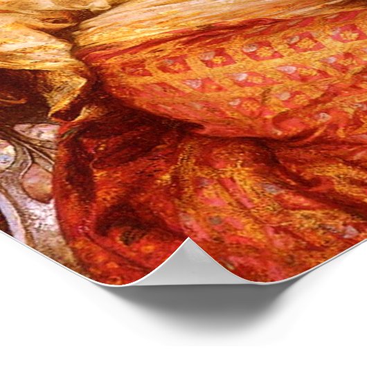 Pre-Raphaelite "The Mirror" van Sir Frank Dicksee Poster (Hoek)