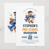 Pre School afstudeerfeest Schattige Teddy Bear Kaart (Voorkant / Achterkant)