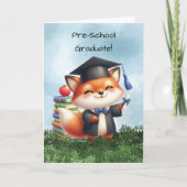 Pre-school Afstuderen Boy Fox Gefeliciteerd Kaart (Voorkant)