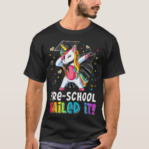 Pre school genageld het dabben eenhoorn laatste da t-shirt