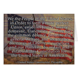 Préambule de constitution des USA au-dessus de