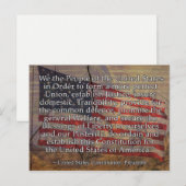Preambule van de Amerikaanse Grondwet op gestructu Briefkaart (Voorkant / Achterkant)