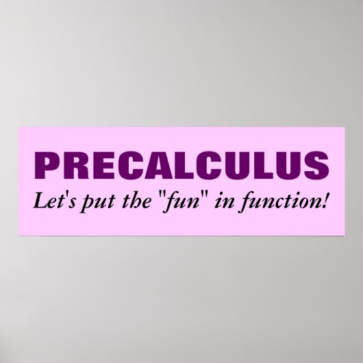 Precalculus Poster (Voorkant)