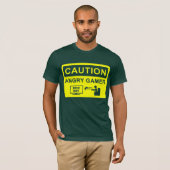 Précaution ! T-shirt fâché de Gamer (Devant entier)