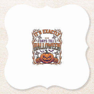 Precies Dagen Tot Halloween Jack Lantern Vleermuiz Kartonnen Onderzetters