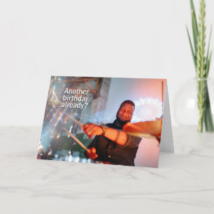 Precies op Time Pocket Drummer Percussion Birthday Kaart