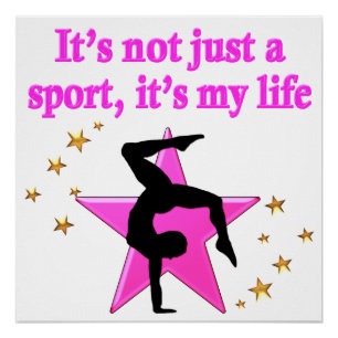 PRECIES PINK STAR GYMNASTICS INSPIREREND QUOTE PERFECT POSTER