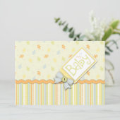 Précieuse carte d'invitation pour bébés (Debout devant)