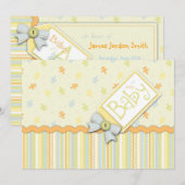 Précieuse carte d'invitation pour bébés (Devant / Derrière)