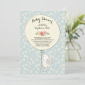Precieux Bunny Boys Baby shower Invitation (Debout devant)