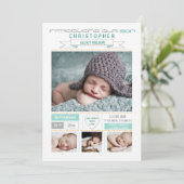 Précieux Faire-part de naissance photo d'arrivée (Debout devant)