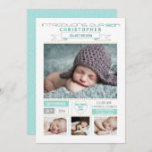 Précieux Faire-part de naissance photo d'arrivée (Devant / Derrière)