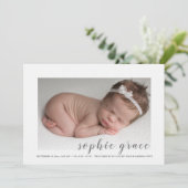 Précieux Faire-part de naissance photo d'arrivée (Debout devant)