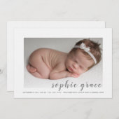 Précieux Faire-part de naissance photo d'arrivée (Devant / Derrière)