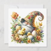 Précieux Gnome Invitation Thème Pâques (Devant)